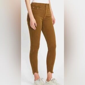Mother Mid-Rise Dazzler Ankle Corduroy Pants in Hopscotch